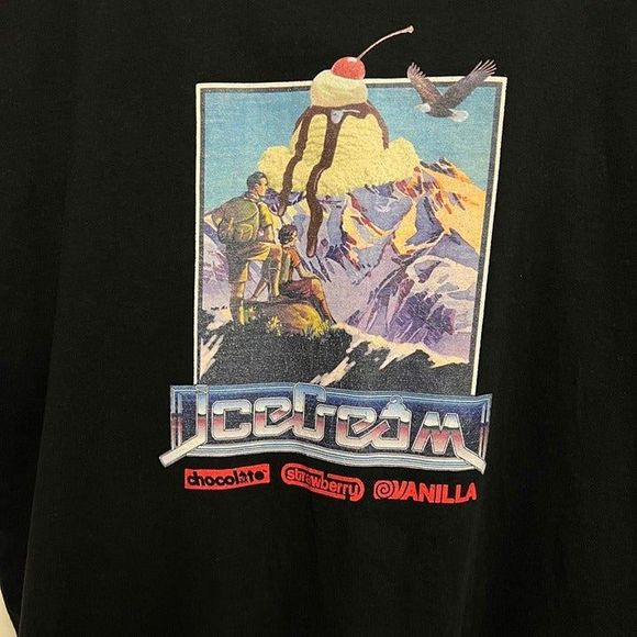 Billionaire Boys Club BBC ICE CREAM Mountain Exploration Black Crew T Shirt - Picture 4 of 5